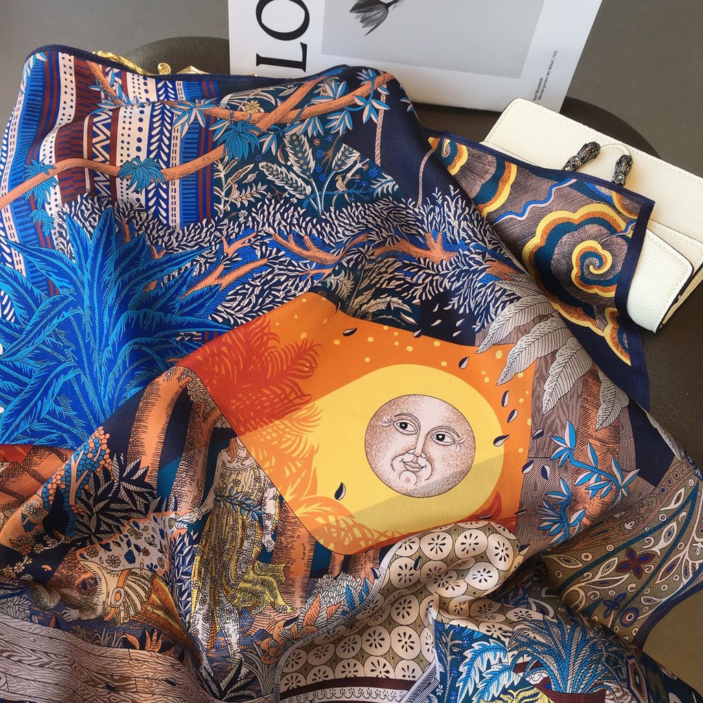 Parsimonious Tudung Bawal ผ้าพันคอฮิญาบ ผ้าไหมซาติน ทรงสี่เหลี่ยม ขนาดเล็ก 70 ซม. สําหรับผู้หญิง WJ1026-289