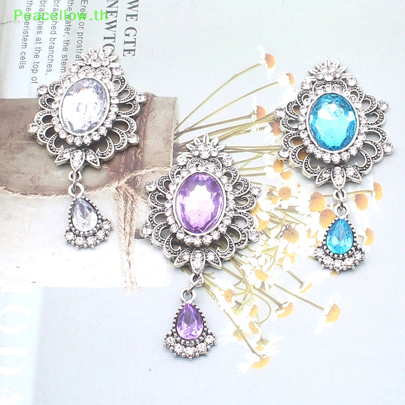 Peacellow จี้เข็มกลัดคริสตัลอัลลอย แบน 33*67 มม. สําหรับตกแต่งงานแต่งงาน เชิญวันหยุด TH