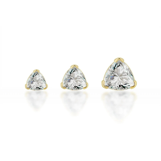 PiercingRoomByJay Trillian Triangle Flat Back เงินแท้