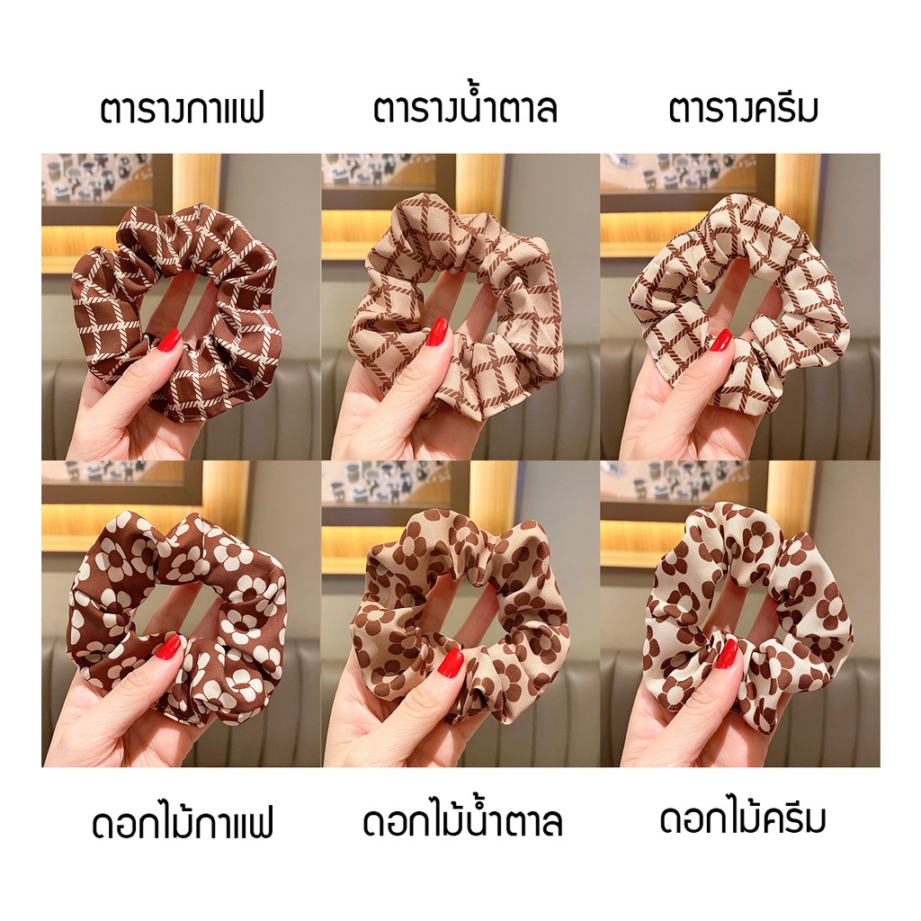 (Q-107) ยางยืดมัดผม ยางยืดมัดผมทรงโดนัท ลายน่ารัก