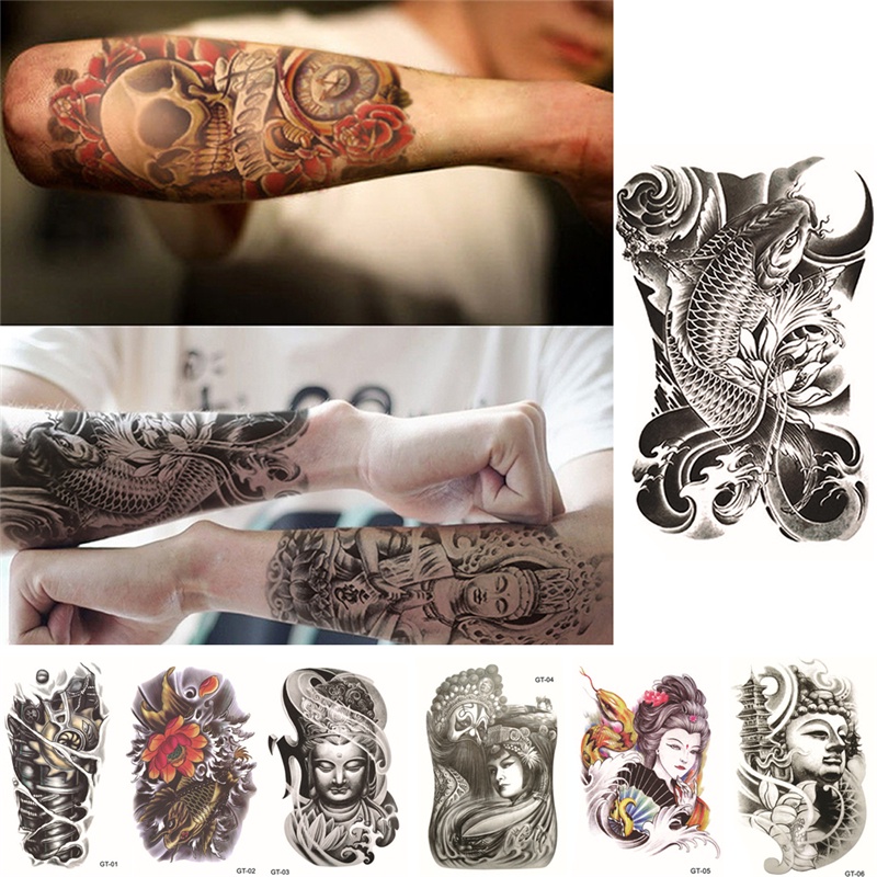 R* สติ๊กเกอร์แทททูลายสักชั่วคราวกันน้ําแบบลอกออกได้สําหรับติดตามร่างกายแขนไหล่