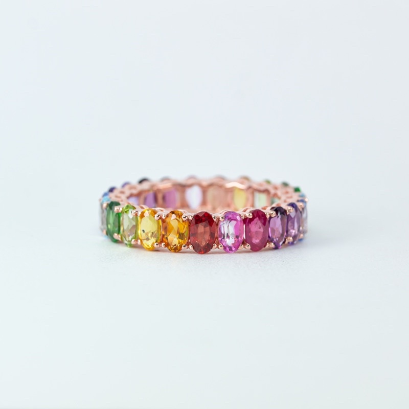 Rainbow Oval Eternity ring แหวนรอบนิ้วสีรุ้ง