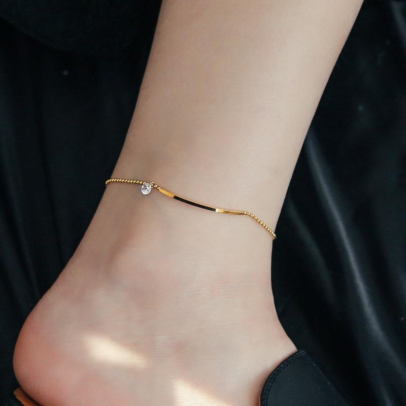 Raymrs สร้อยข้อเท้าโซ่ สเตนเลส ทอง 18K กันน้ํา ไม่จางหาย เครื่องประดับ สําหรับผู้หญิง ของขวัญ