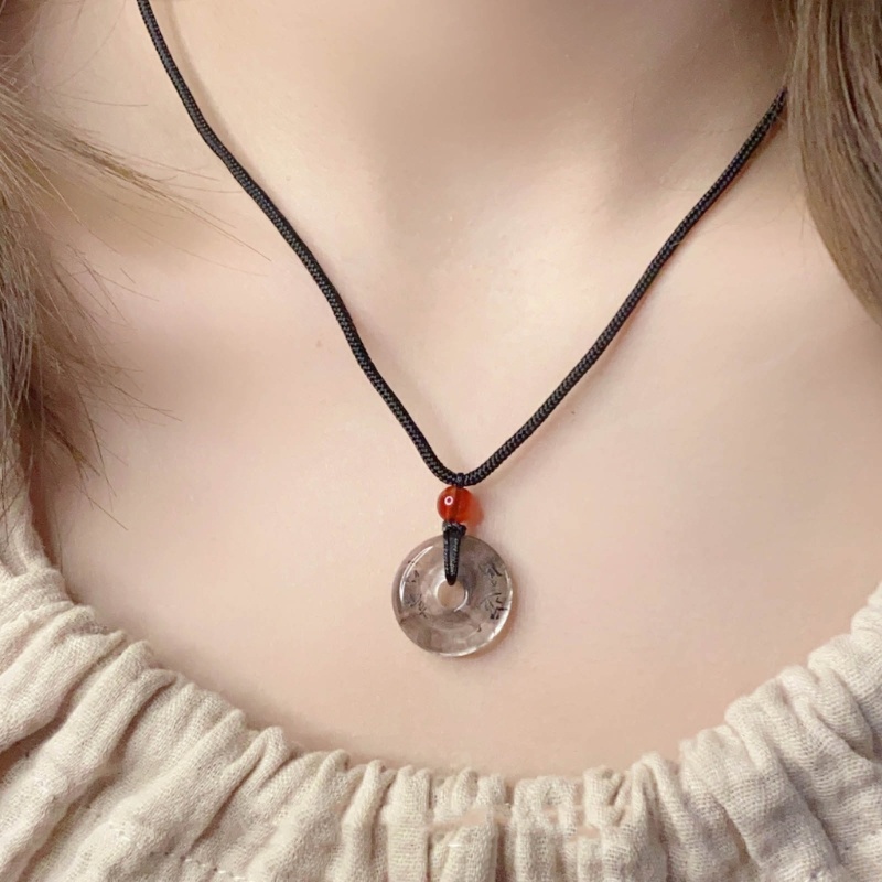 Redsun2 เครื่องประดับ สร้อยคอโซ่ จี้หัวเข็มขัดสันติภาพ สไตล์จีน