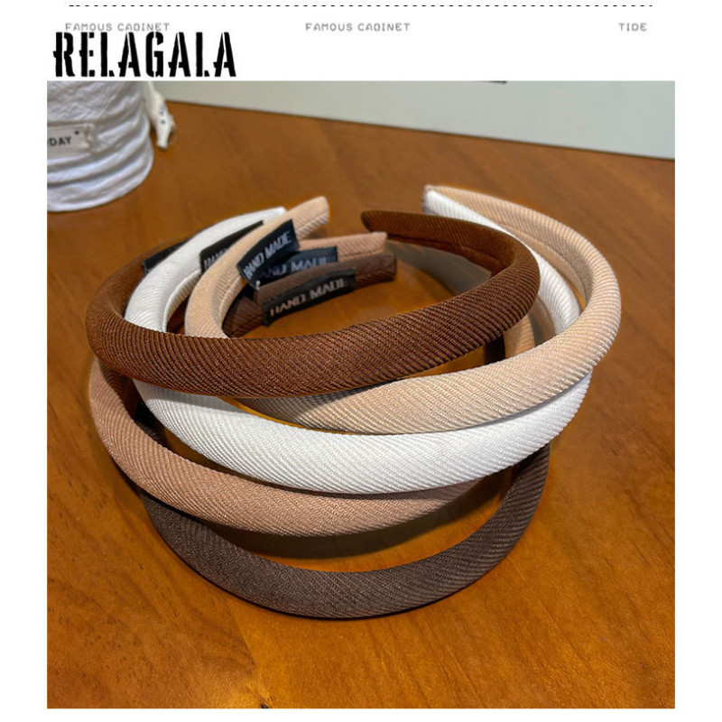 Relagala ที่คาดศีรษะ กันลื่น สีพื้น เรียบง่าย สําหรับผู้หญิง 2024