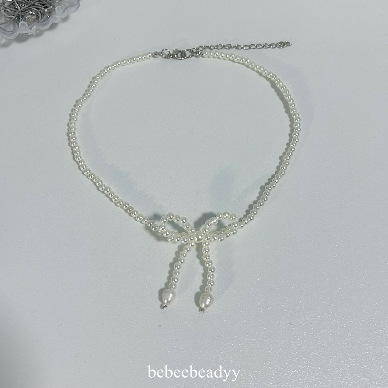 Ribbon Necklace   | สร้อยโบว์ | สร้อยมุก รูปโบว์
