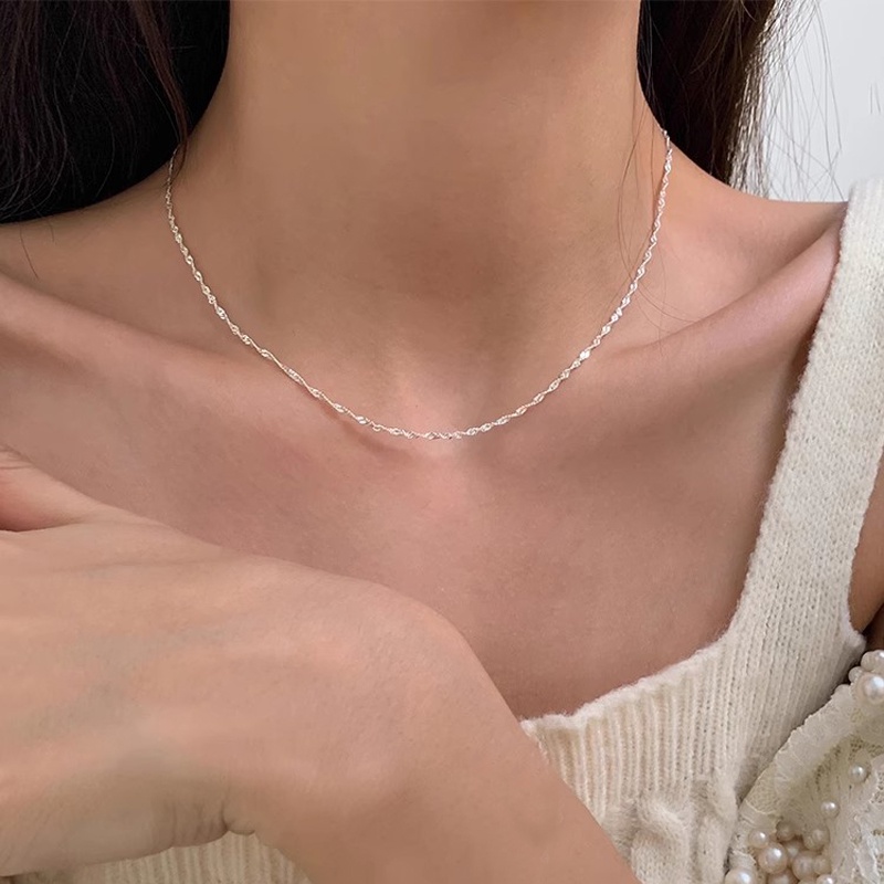 Roselife สร้อยคอโซ่เงิน S925 จี้รูปตัว Gene Helix เครื่องประดับ สําหรับผู้หญิง