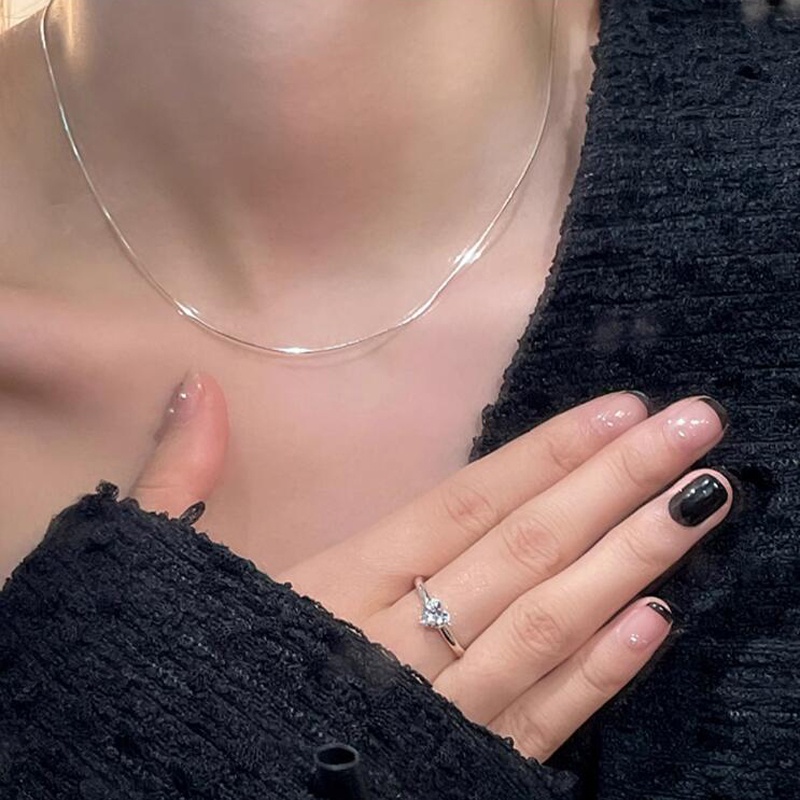 Roselife สร้อยคอโซ่เงิน S925 รูปกระดูกงู เครื่องประดับ สําหรับผู้หญิง และผู้ชาย