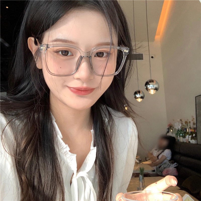 Roselife แว่นตาแฟชั่น TR90 กรอบสี่เหลี่ยม สีเทาใส สไตล์เกาหลี สําหรับผู้หญิง และผู้ชาย OOTD