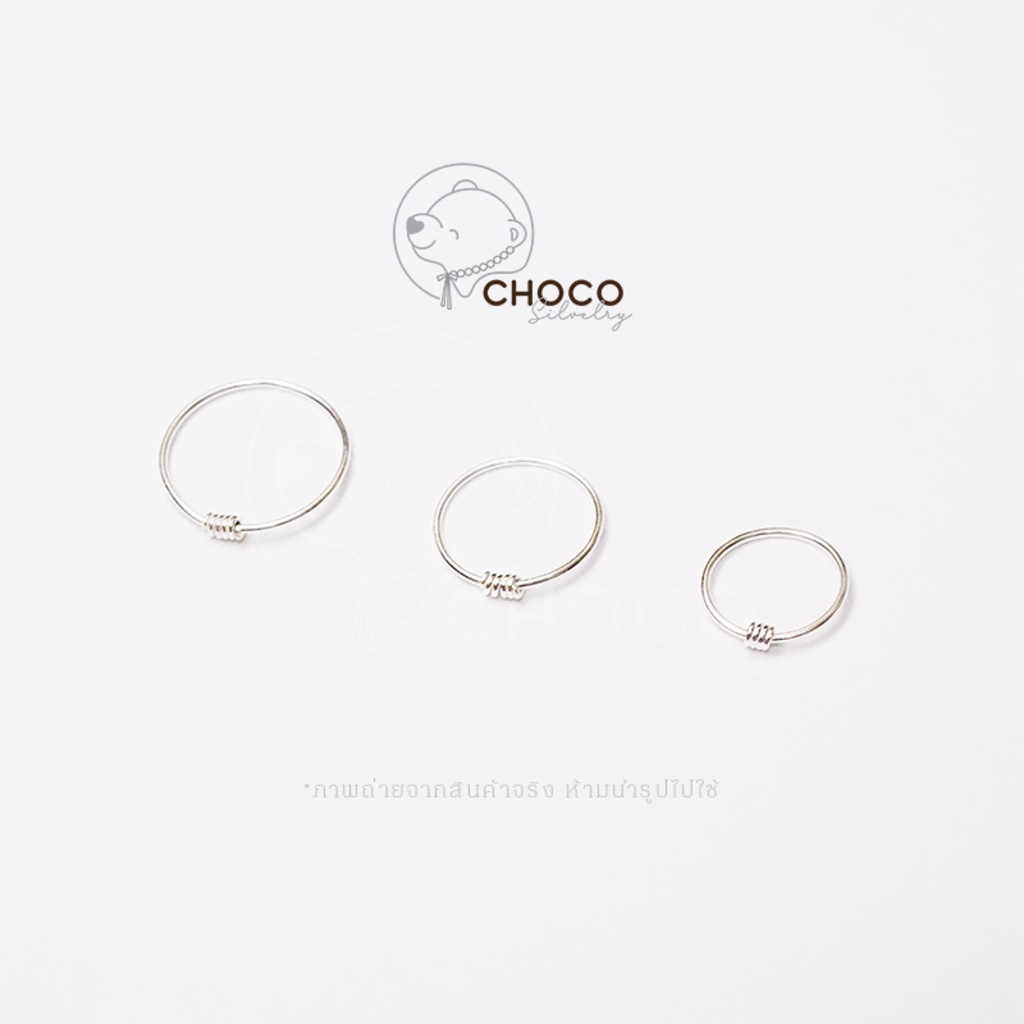 (S925) ต่างหูห่วง เงินแท้ Sterling silver hoop earrings