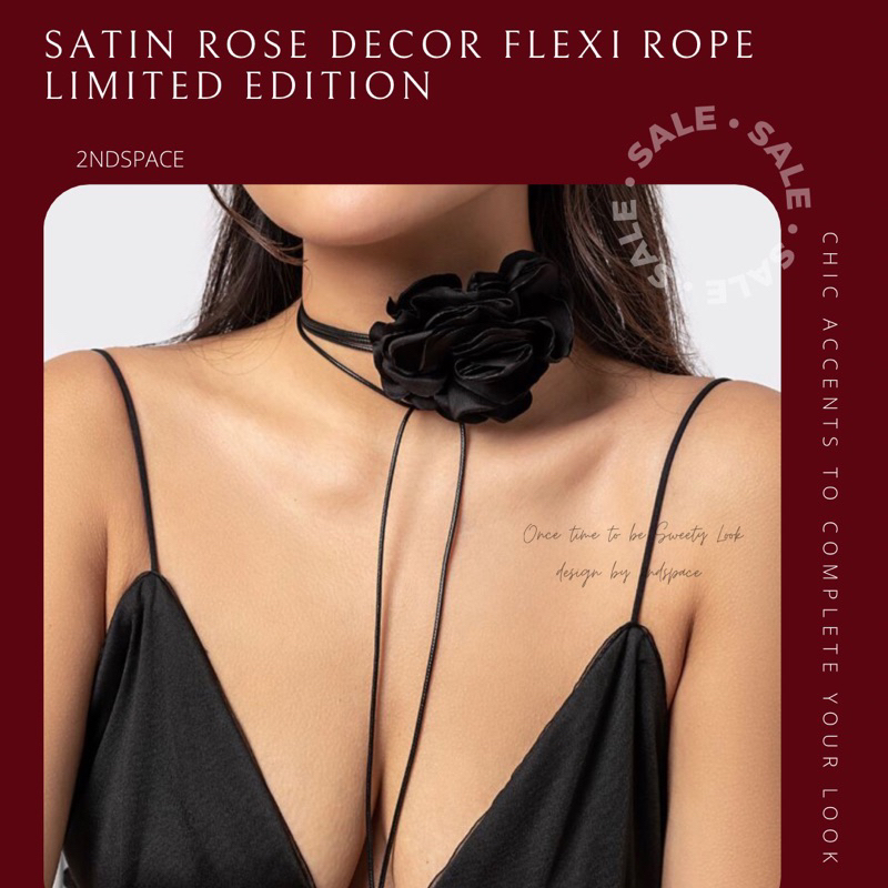 SALE โช้กเกอร์ดอกไม้แบบผูกเองได้ตามใจสไตล์Sexy Flexi Rose Basic Choker พร้อมส่งนะค้า