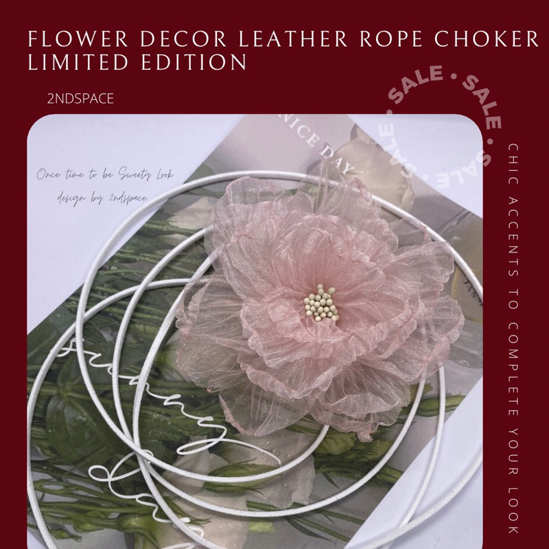 SALE โช้กเกอร์ดอกไม้แบบเชือกรุ่นใหม่ ผูกได้หลายแบบ ✨Flower Decor Flexi Rope Choker  ✨สินค้าพร้อมส่งค่า