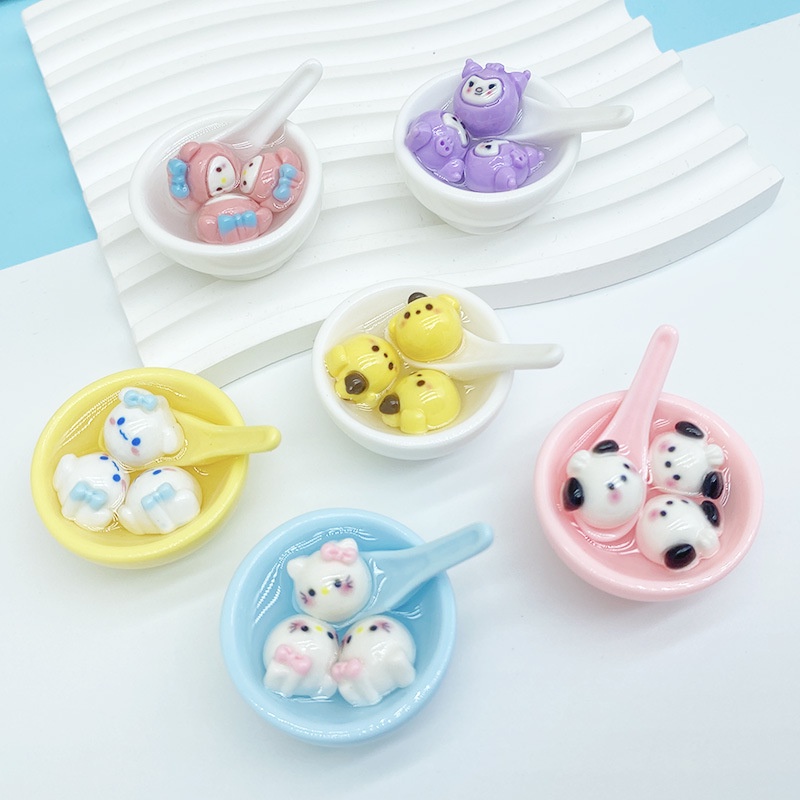 SANRIO จี้เกี๊ยวซานริโอ้ 3d สําหรับทําขนมจีบ DIY 6 ชิ้น 1 ชุด