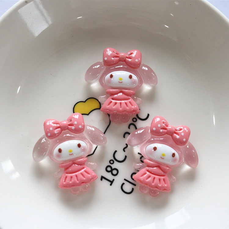 SANRIO จี้เรซิ่นใส รูปซานริโอ้ สําหรับทําเครื่องประดับ DIY 10 ชิ้น