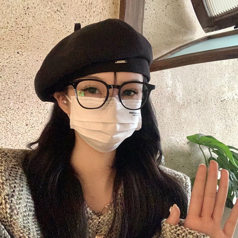 SPLENDID หมวกเบเร่ต์ Beret ผ้าสังเคราะห์นุ่ม เข็มกลัดหัวใจ CAP