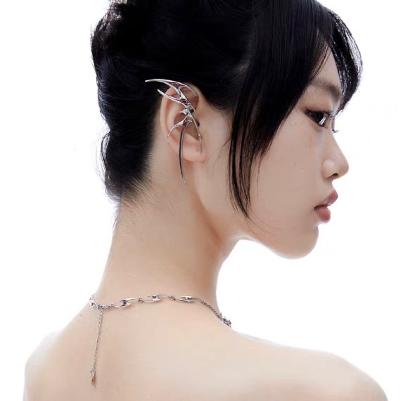 Sale ต่างหูโลหะรูปทรงเรขาคณิต PLANKTONT Metal Earrings พร้อมส่ง 2 ชิ้น