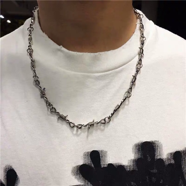 Sale สร้อยคอโซ่หนามฮิปฮอป Thorn Spike Chain Necklace พร้อมส่ง