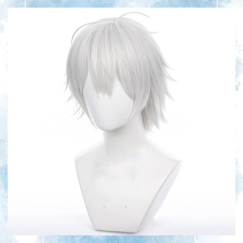 Sam ANYCOLOR Vtuber - Kuzuha วิกผมสั้น สีเงิน สําหรับแต่งคอสเพลย์ ปาร์ตี้ฮาโลวีน NIJISANJI