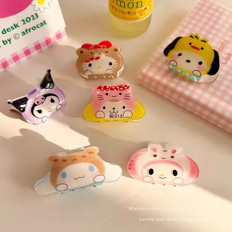 Sanrio กิ๊บติดผม ลายการ์ตูนสุนัขคุโรมิ น่ารัก สามมิติ ขนาดใหญ่ สําหรับผู้หญิง