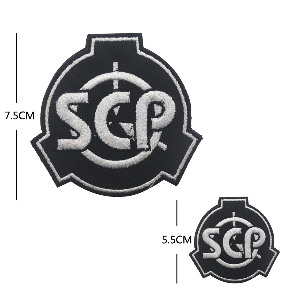 Scp โลโก้รองพื้น เวลโคร ตรา ปัก SCP ยุทธวิธี เสื้อกั๊ก ตรา เหนือธรรมชาติ งานอดิเรก ปลอกแขน