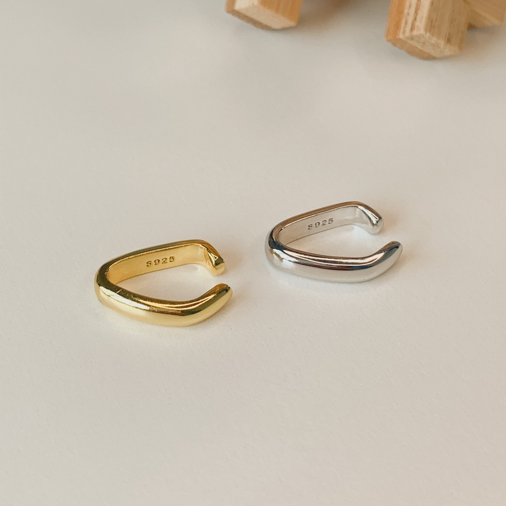 She with Cheewa | silver925 | thickie bar earcuff ต่างหูหนีบเงินแท้ มินิมอล เป็นทรงตรงๆ สุดชิค ปรับขนาดตามใบหูได้เลยค่ะ