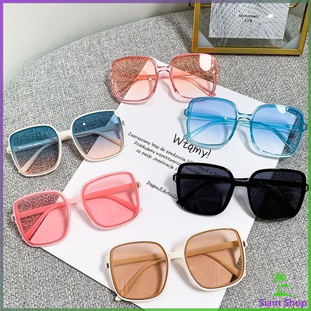 Siam แว่นตากันแดด เลนส์ทรงสี่เหลี่ยม กรอบเล็ก สำหรับสตรี Sunglasses