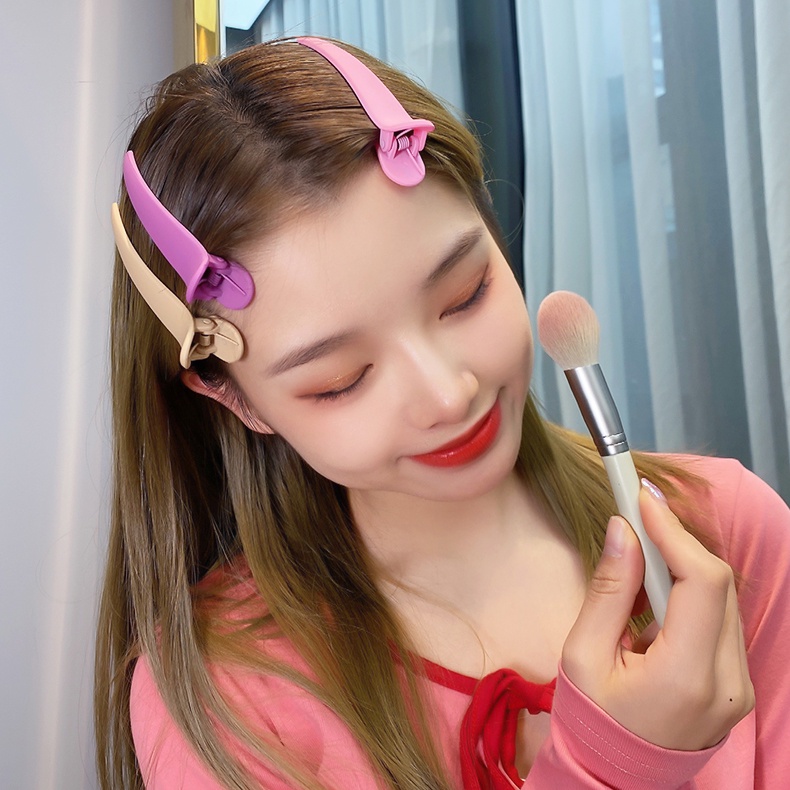 Solid Color Frosted Non-marking Plastic DIY Elegant Makeup Hair Clip