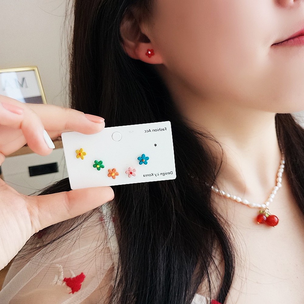 Somedayzl ชุดต่างหูแบบติดหูรูปสัตว์ดอกไม้สไตล์เกาหลี