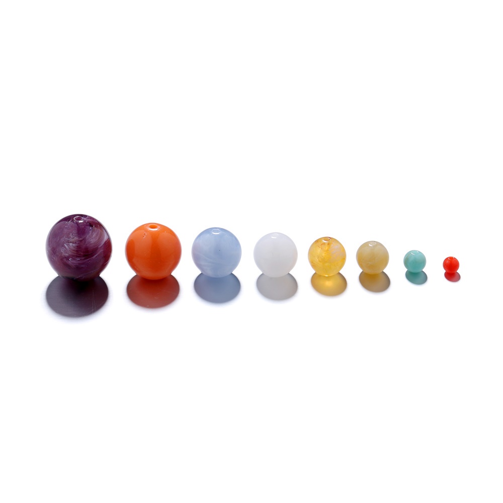 St. kunkka ลูกปัดหินเทียม อะคริลิค 6 มม. 34 สี สําหรับทําสร้อยคอ สร้อยข้อมือ DIY 50 ชิ้น