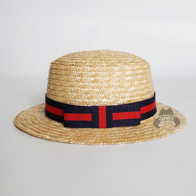 Straw boater hat size 5cm, หมวกคัพเค้กสาน หมวกปานามา ขนาดปีก 5cm