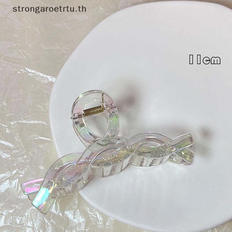 Strongaroetrtu กิ๊บติดผมหางม้า พลาสติกใส สไตล์เกาหลี สําหรับผู้หญิง