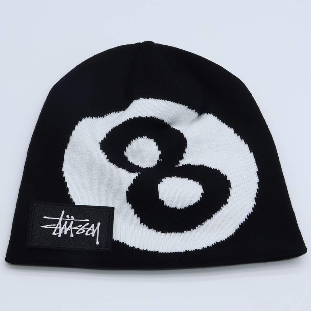 Stussy หมวกถักนิตติ้ง แจ็คการ์ด ดิจิทัล กันลม ให้ความอบอุ่น แบบสวมหัว สําหรับกลางแจ้ง