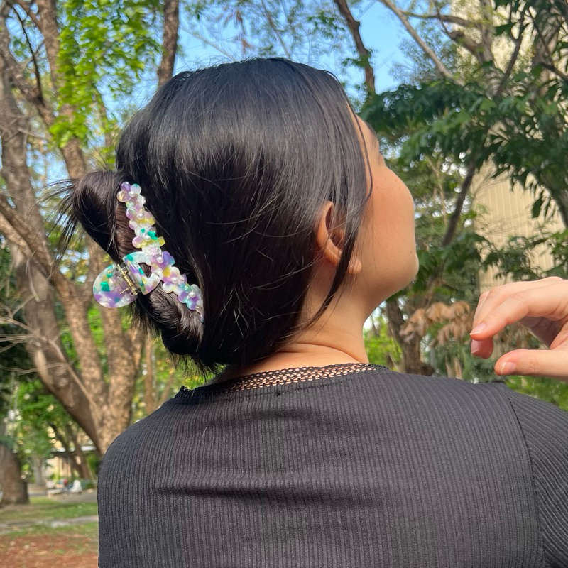 TeenyWeeny.co➰new color!  bella Bloom claw clip   กิ๊บหนีบผมหินอ่อนพร้อมส่งในไทย ขนาด11ซม. ประดับคริสตัลน่ารักมาก