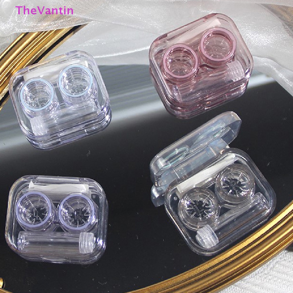 Thevantin กล่องเคสคอนแทคเลนส์ พลาสติก พร้อมแหนบดูด แบบพกพา สินค้าขายดี