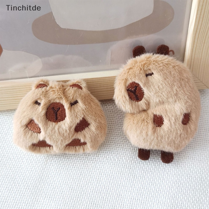 [Tinchitde] เข็มกลัด รูปตุ๊กตาสัตว์ Capybara น่ารัก ขนปุยนุ่มนิ่ม สําหรับตกแต่งเสื้อผ้า [Preferred]