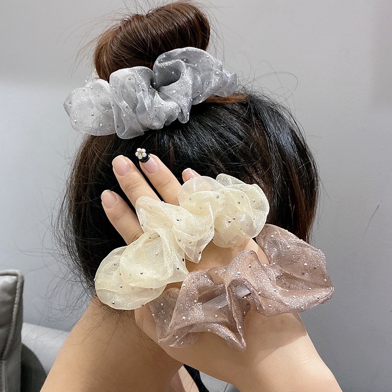 Tulle ยางรัดผมหางม้า ประดับเพชรเทียม
