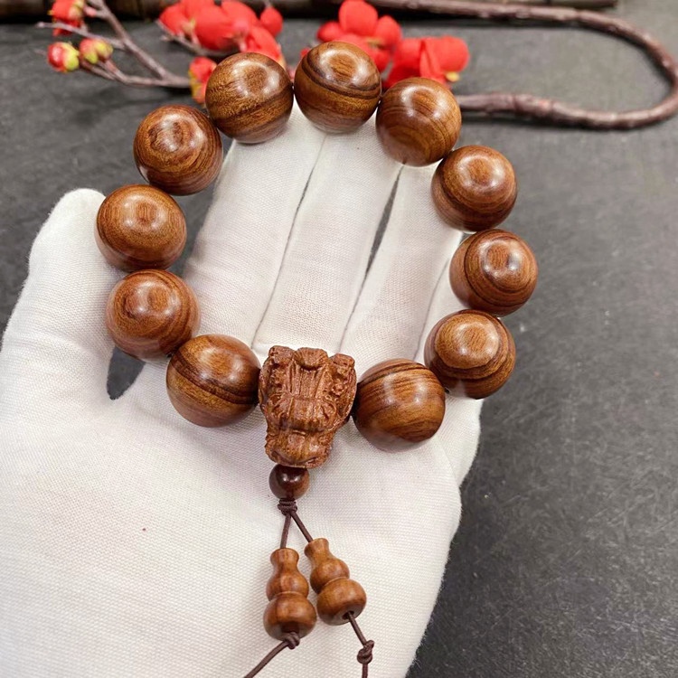 Vajra สร้อยข้อมือลูกปัดไม้ รูปกลีบดอกไม้ สไตล์ทิเบต สําหรับรถยนต์