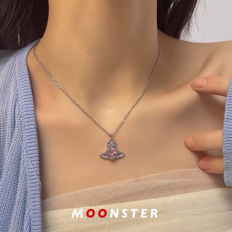 Vivienne westwood Saturn สร้อยคอ จี้เพชร สําหรับผู้หญิง
