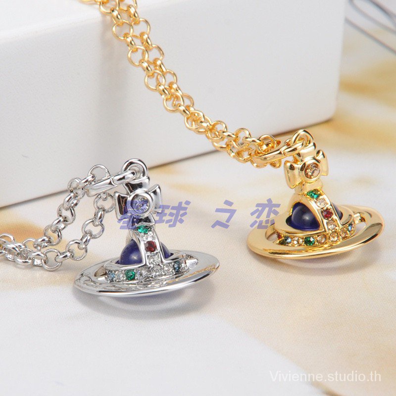 Vivienne สร้อยคอลูกปัดคริสตัล รูปดาวเคราะห์ สามมิติ ขนาดเล็ก 6 มม.