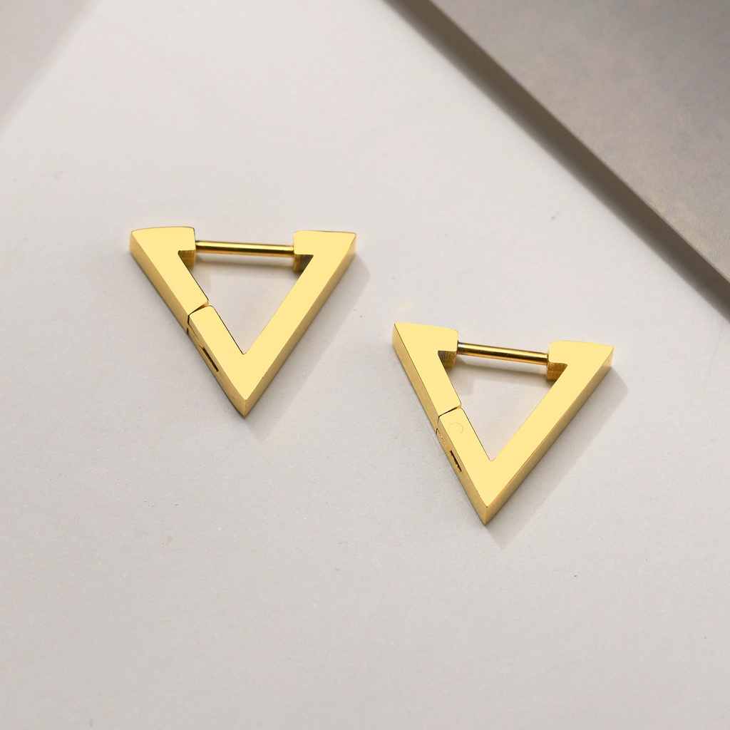 Vnox ต่างหูห่วง ชุบทอง 14K แบบหนา ทรงกลม น้ําหนักเบา ของขวัญ