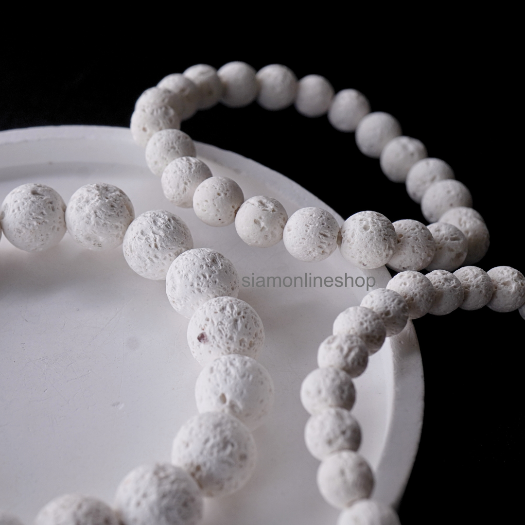 WHITE LAVA STONE หินลาวา หินภูเขาไฟ สีขาว (เลือกขนาดเม็ดหินได้) หินแท้ by siamonlineshop