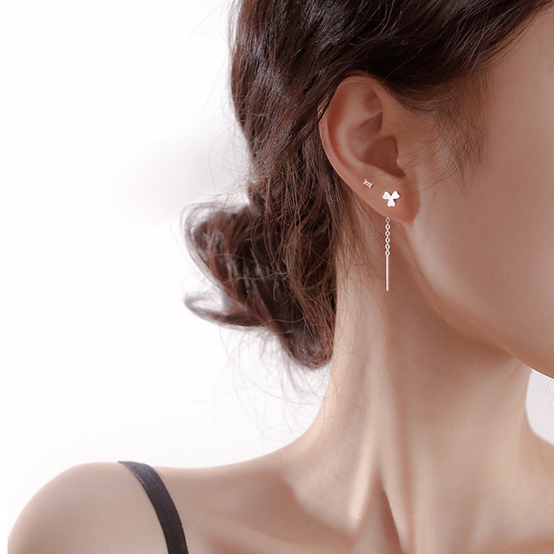 We Flower ต่างหูเงิน 925 จี้รูปผีเสื้อ หัวใจ ประดับพู่ยาว เครื่องประดับแฟชั่น สําหรับผู้หญิง