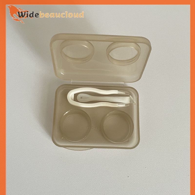 Widebeaucloud กล่องคอนแทคเลนส์ แบบใส แบบพกพา เรียบง่าย สําหรับเด็กผู้หญิง