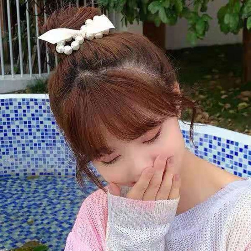 ( Women Korean Women ) ยางรัดผมประดับไข่มุกสําหรับผู้หญิง