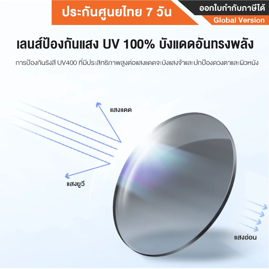 Xiaomi Square Sunglasses แว่นกันแดดทรงเหลี่ยม Xiaomi