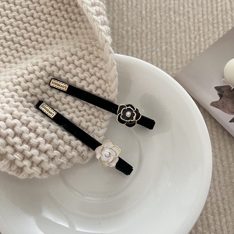 Xiaoxiangfeng Camellia คลิปหนีบด้านข้าง ผ้ากํามะหยี่ แบบบาง ลายเป็ด