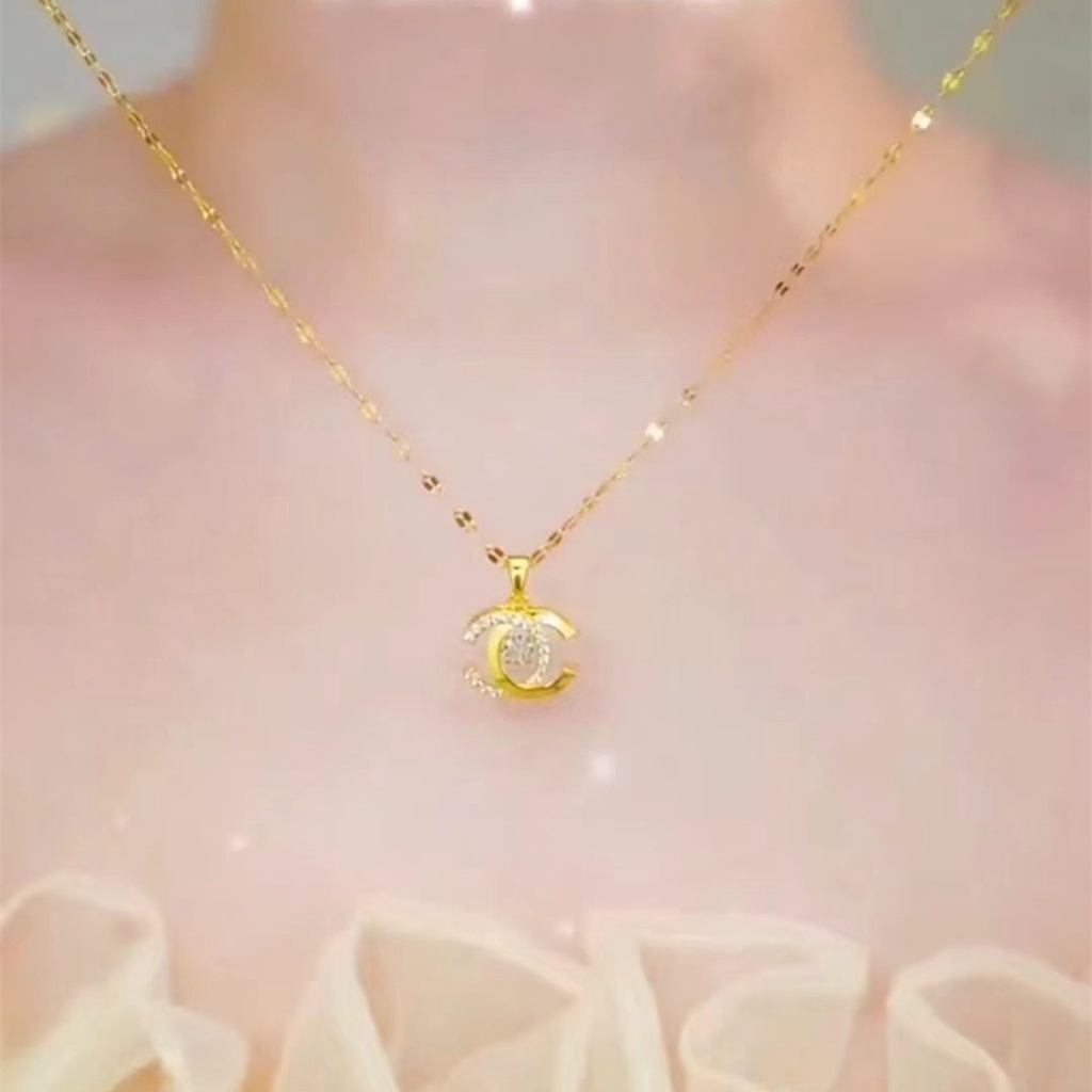 Xiaoxiangfeng Double C สมาร์ทสร้อยคอผู้หญิง Niche Design High-end แฟชั่นอเนกประสงค์อารมณ์ Clavicle CHAIN