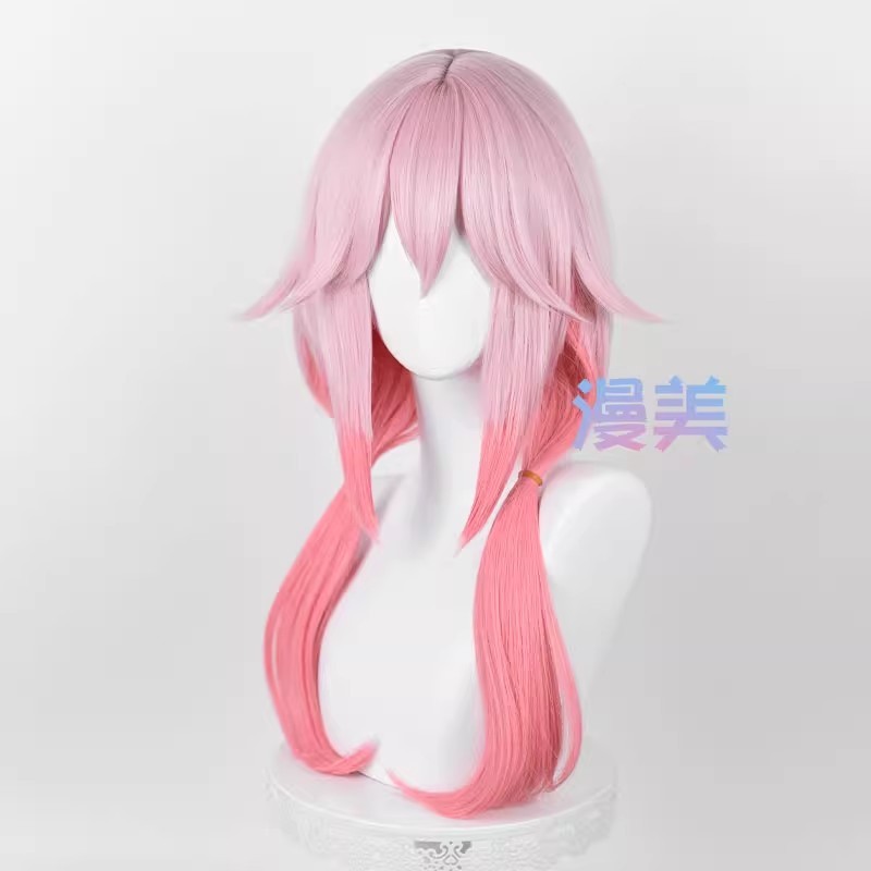 Yuzuriha Inori Cosplay Wig Anime Guilty Crown 60cm Long Pink Gradient Heat Resistant Synthetic Wigs
