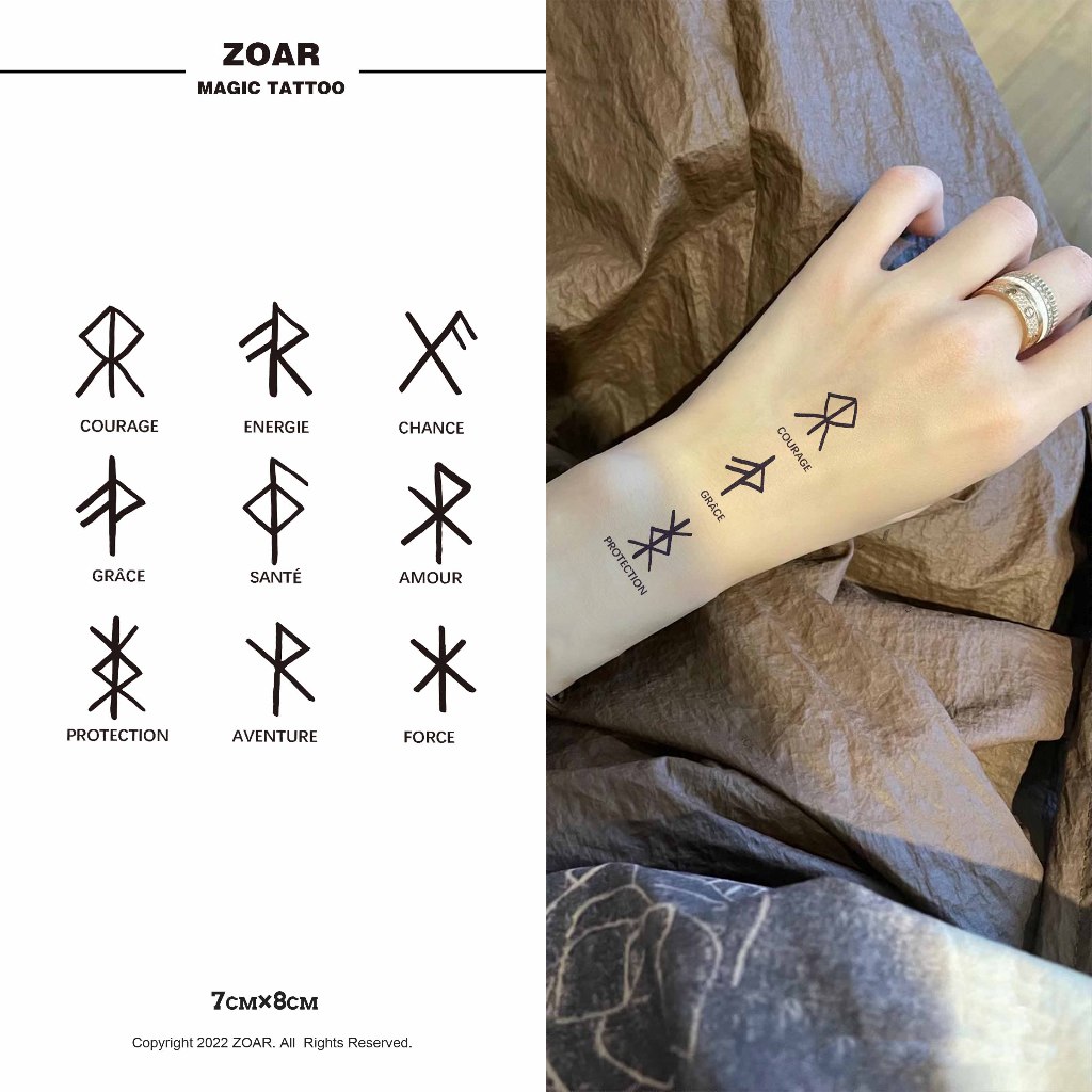 ZOAR พร้อมส่ง A039 Magic tattoo สติ๊กเกอร์รอยสักสมุนไพร กันน้ำ กันรอย ยาวนาน กึ่งถาวร แสดงสี เหมือนจริง