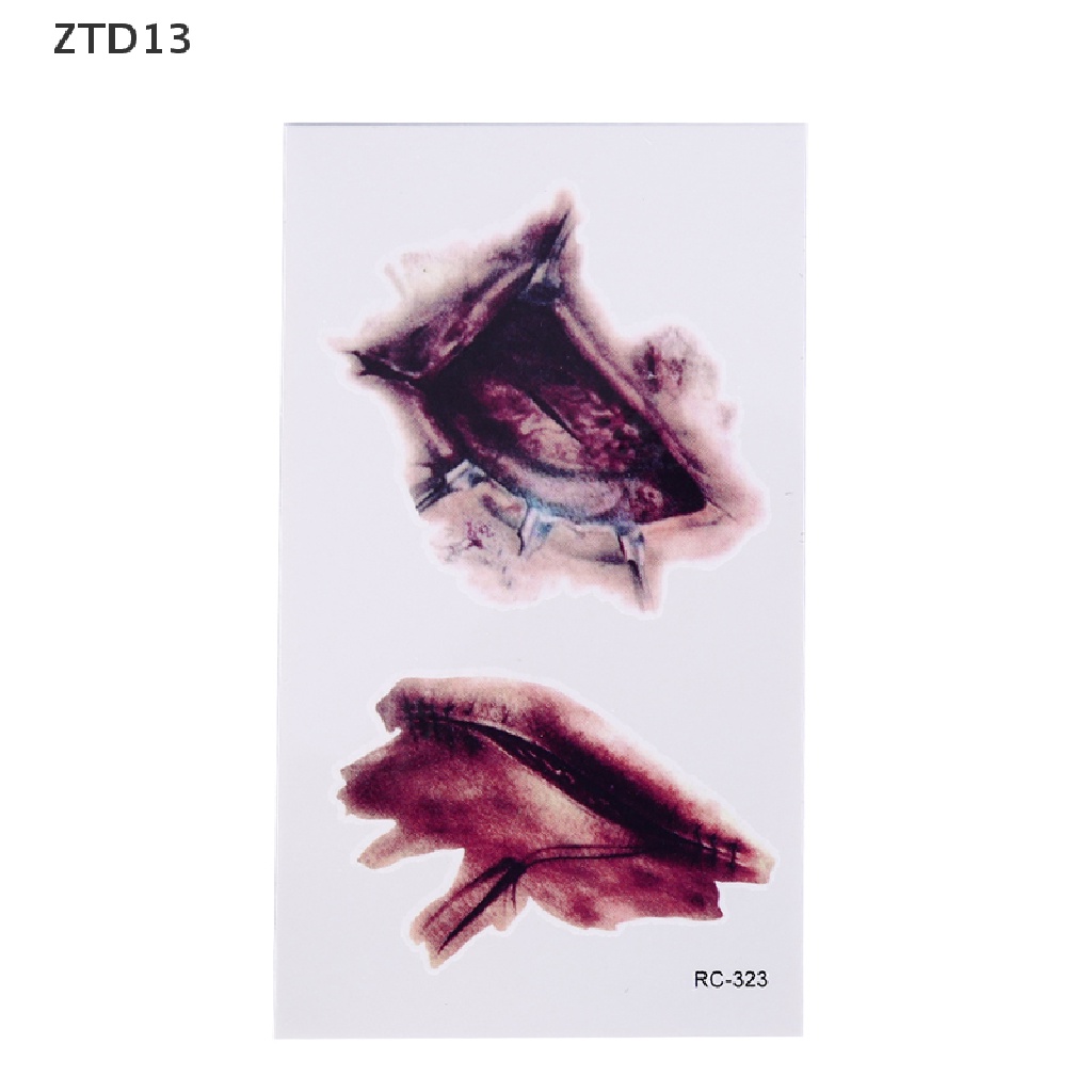 Ztd13 สติกเกอร์รอยสักชั่วคราว ลายฮาโลวีน แผลเป็น เลือด 1 5 30 ชิ้น ZT